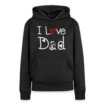 Dad - Sweat à capuche Premium bio Femme - noir - Devant - Julia (174cm)