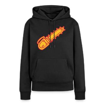 dessin chainsaw tronçonneuse outil scierie fun - Sweat à capuche Premium bio Femme - noir - Devant - Julia (174cm)