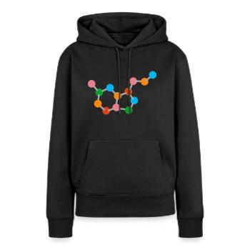 Molekül - Frauen Premium Bio Hoodie - Schwarz - Vorne - Julia (174cm)