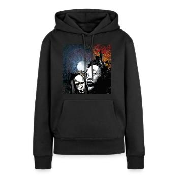 Fantômes - Sweat à capuche Premium bio Femme - noir - Devant - Julia (174cm)