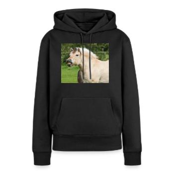 Cheval. Cheval. - Sweat à capuche Premium bio Femme - noir - Devant - Julia (174cm)