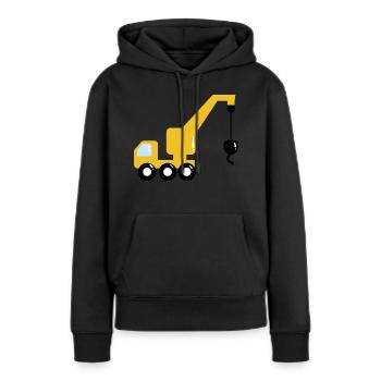 grue - Sweat à capuche Premium bio Femme - noir - Devant - Julia (174cm)