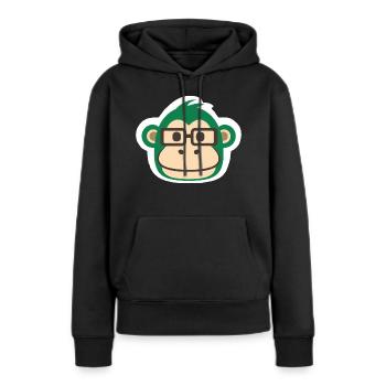 Affe Stickerart - Frauen Premium Bio Hoodie - Schwarz - Vorne - Julia (174cm)