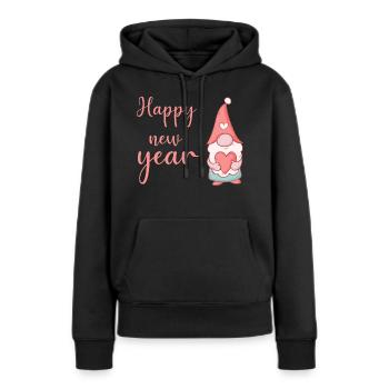Onze - Sweat à capuche Premium bio Femme - noir - Devant - Julia (174cm)