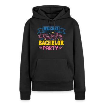 WILLKOMMEN AUF DEM JUNGGESELLENABSCHIED - Frauen Premium Bio Hoodie - Schwarz - Vorne - Julia (174cm)
