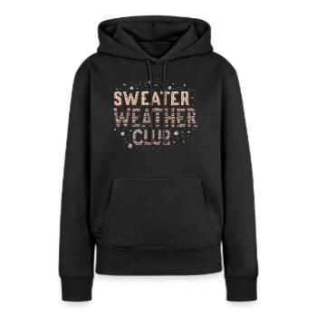 MÉTÉO DES PULLS - Sweat à capuche Premium bio Femme - noir - Devant - Julia (174cm)