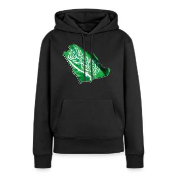 Saudi-Arabien Flagge in Saudi-Arabien Landkarte - Frauen Premium Bio Hoodie - Schwarz - Vorne - Julia (174cm)