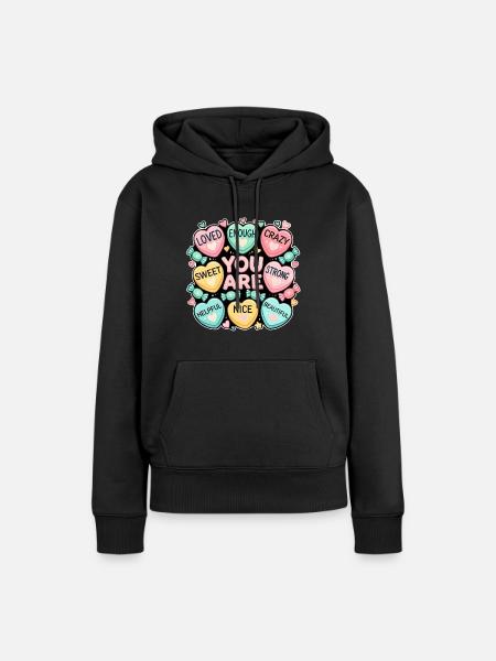 Du bist wundervoll - Frauen Premium Bio Hoodie - Schwarz
