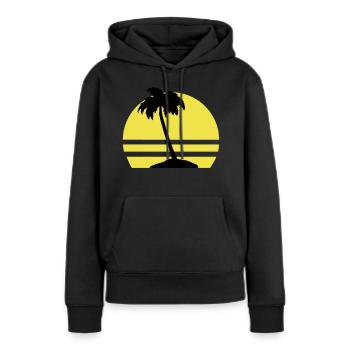Île Palm - Sweat à capuche Premium bio Femme - noir - Devant - Julia (174cm)