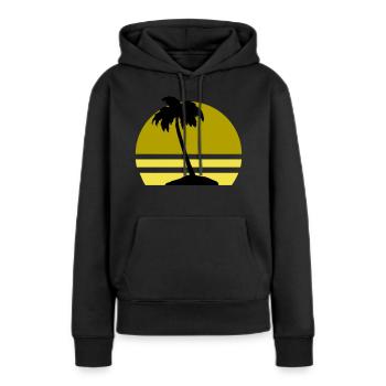 Île Palm - Sweat à capuche Premium bio Femme - noir - Devant - Julia (174cm)