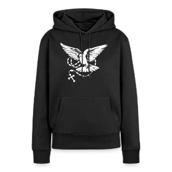 taube heiliger geist - Frauen Premium Bio Hoodie - Schwarz - Vorne - Julia (174cm)