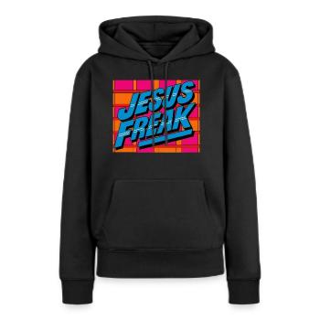 Jesus-Freak - Frauen Premium Bio Hoodie - Schwarz - Vorne - Julia (174cm)