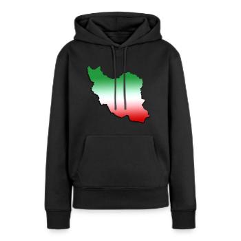 Iran - Sweat à capuche Premium bio Femme - noir - Devant - Julia (174cm)