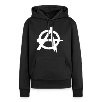 Anarchie - Frauen Premium Bio Hoodie - Schwarz - Vorne - Julia (174cm)