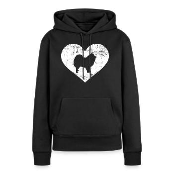 Spitz - Frauen Premium Bio Hoodie - Schwarz - Vorne - Julia (174cm)