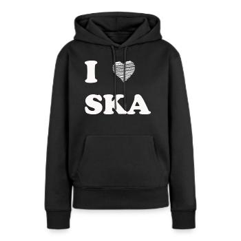 Idée cadeau t-shirt ska musique ragga - Sweat à capuche Premium bio Femme - noir - Devant - Julia (174cm)