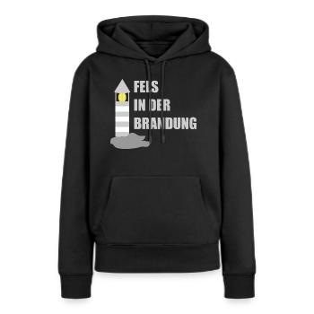 Fels in der Brandung - Frauen Premium Bio Hoodie - Schwarz - Vorne - Julia (174cm)