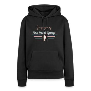 Zeitreise - Frauen Premium Bio Hoodie - Schwarz - Vorne - Julia (174cm)