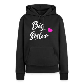 big sister in White - Frauen Premium Bio Hoodie - Schwarz - Vorne - Julia (174cm)