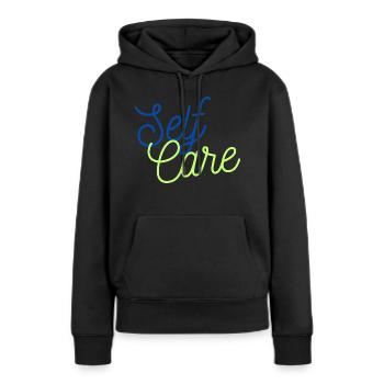 SelfCare - Frauen Premium Bio Hoodie - Schwarz - Vorne - Julia (174cm)