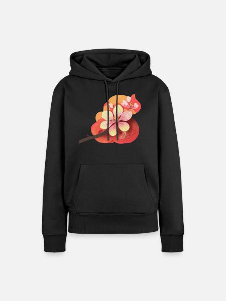 Kirschblüte - Frauen Premium Bio Hoodie - Schwarz