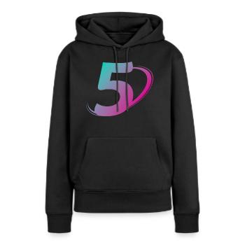 Nummer 5 mehrfarbig - Frauen Premium Bio Hoodie - Schwarz - Vorne - Julia (174cm)