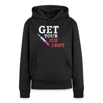 Faites-vous vacciner contre la grippe Aidant - Sweat à capuche Premium bio Femme - noir - Devant - Julia (174cm)