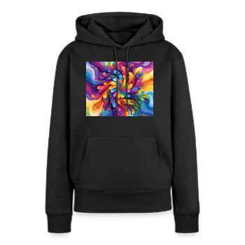 Couleur - Sweat à capuche Premium bio Femme - noir - Devant - Julia (174cm)