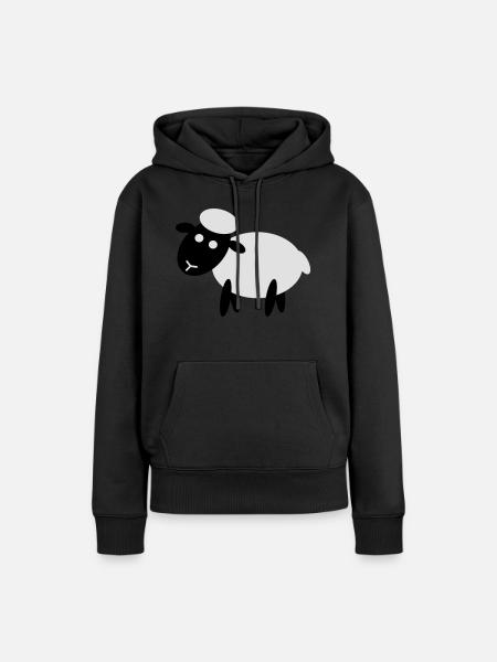 Comic Schaf - Frauen Premium Bio Hoodie - Schwarz