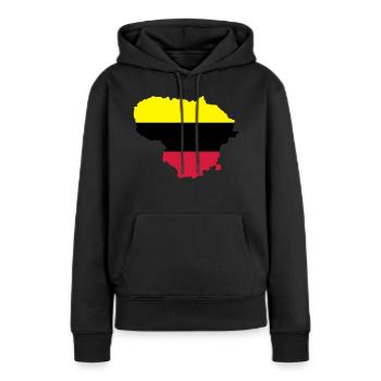 Lituanie - Sweat à capuche Premium bio Femme - noir - Devant - Julia (174cm)