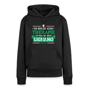 LIGNANO THERAPIE ADRIA ITALIEN URLAUB GESCHENK - Frauen Premium Bio Hoodie - Schwarz - Vorne - Julia (174cm)
