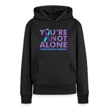 Suizid-Bewusstseinsprävention - Frauen Premium Bio Hoodie - Schwarz - Vorne - Julia (174cm)