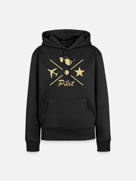 Pilot - Frauen Premium Bio Hoodie - Schwarz