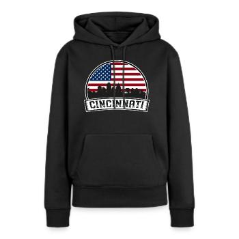 Cincinnati - Sweat à capuche Premium bio Femme - noir - Devant - Julia (174cm)