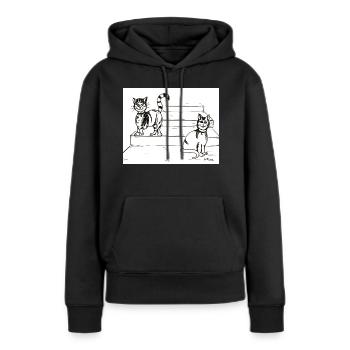 Amis chats - Sweat à capuche Premium bio Femme - noir - Devant - Julia (174cm)
