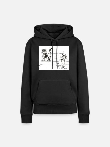 Katzenfreunde - Frauen Premium Bio Hoodie - Schwarz