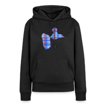 Guadeloupe - Sweat à capuche Premium bio Femme - noir - Devant - Julia (174cm)