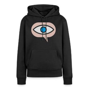 Icône visuelle Voir Oeil - Sweat à capuche Premium bio Femme - noir - Devant - Julia (174cm)