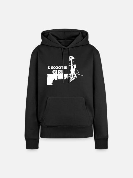E-Scooter E-Roller Scooter - Frauen Premium Bio Hoodie - Schwarz