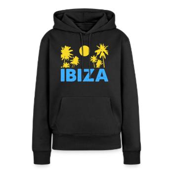 Ibiza - Sweat à capuche Premium bio Femme - noir - Devant - Julia (174cm)