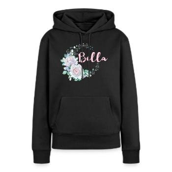 Pour Bella - Sweat à capuche Premium bio Femme - noir - Devant - Julia (174cm)
