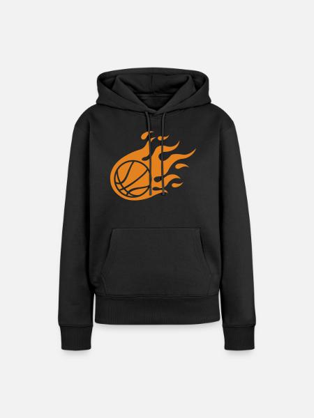basketball fire - Frauen Premium Bio Hoodie - Schwarz