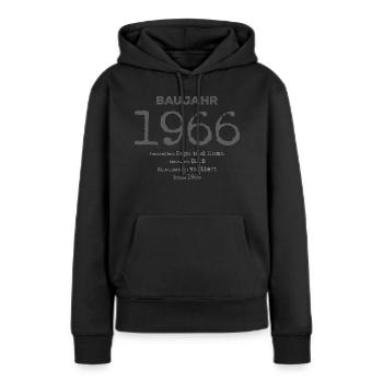 Baujahr 1966 - Frauen Premium Bio Hoodie - Schwarz - Vorne - Julia (174cm)