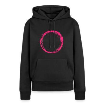 Kreis Rosa - Frauen Premium Bio Hoodie - Schwarz - Vorne - Julia (174cm)