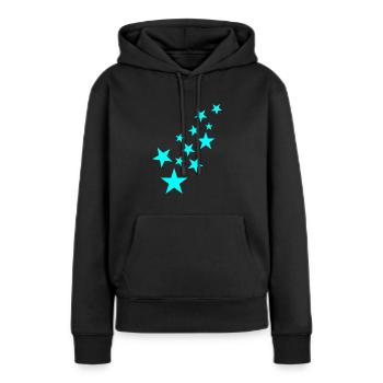 Icône de motif étoile astérisque - Sweat à capuche Premium bio Femme - noir - Devant - Julia (174cm)