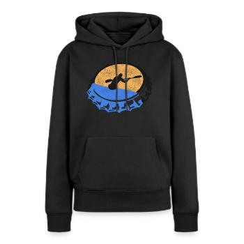 Paddeln - Frauen Premium Bio Hoodie - Schwarz - Vorne - Julia (174cm)