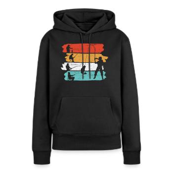 Pêcheur pêcheur pêcheur - Sweat à capuche Premium bio Femme - noir - Devant - Julia (174cm)