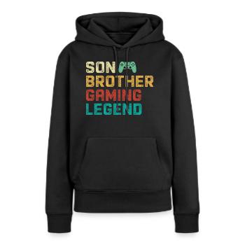 3 Son brother gaming legend - Frauen Premium Bio Hoodie - Schwarz - Vorne - Julia (174cm)