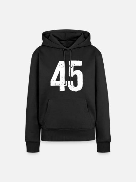 45 Zahlen Weiß - Frauen Premium Bio Hoodie - Schwarz