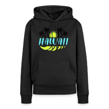 hawaii - Frauen Premium Bio Hoodie - Schwarz - Vorne - Julia (174cm)